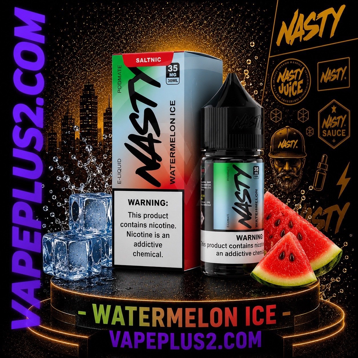 سالت نستی هندوانه یخ | NASTY PODMATE WATERMELON ICE