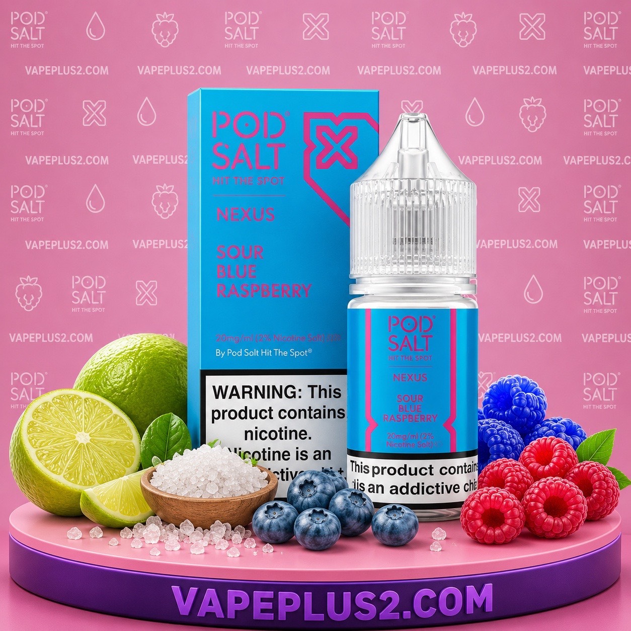 سالت نیکوتین پاد سالت تمشک آبی ترش | Pod Salt Sour Blue Raspberry