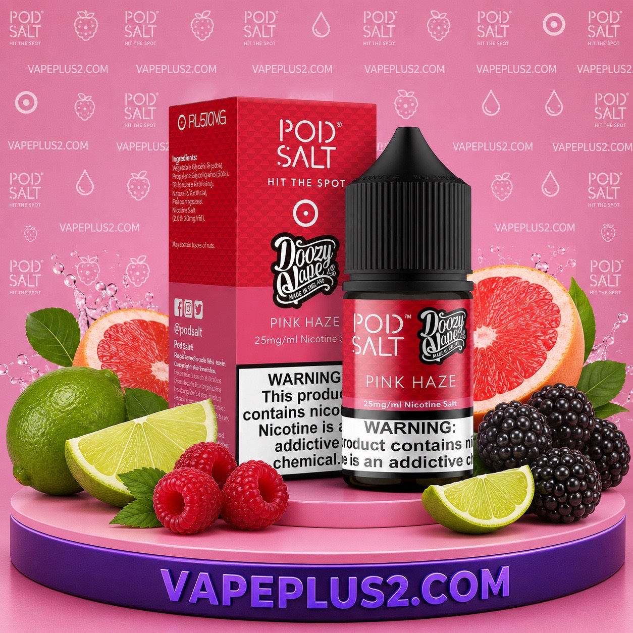 سالت نیکوتین پاد سالت پینک هیز (( لیمو تمشک))| Pod Salt Pink Haze