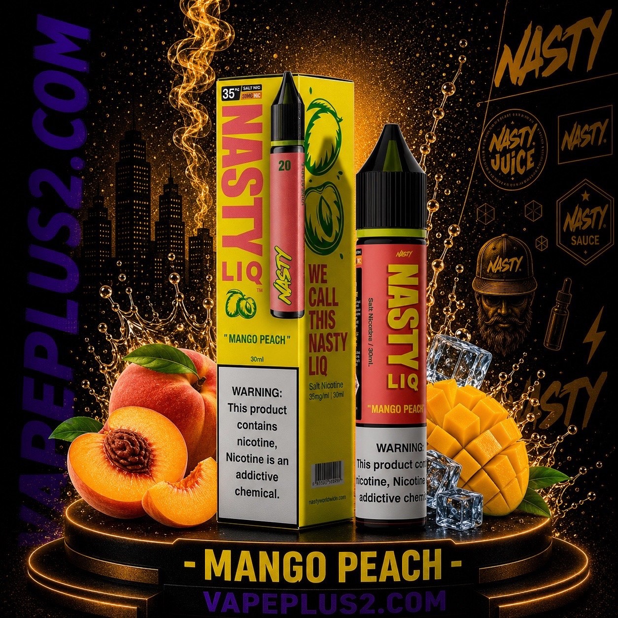 نیکوتین سالت هلو انبه نستی | Nasty LIQ Mango Peach Salt