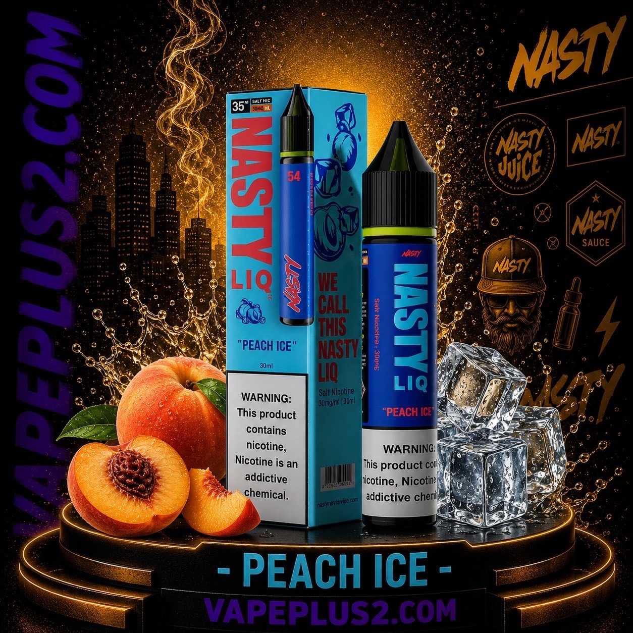 نیکوتین سالت هلو یخ نستی | Nasty LIQ Peach Ice Salt