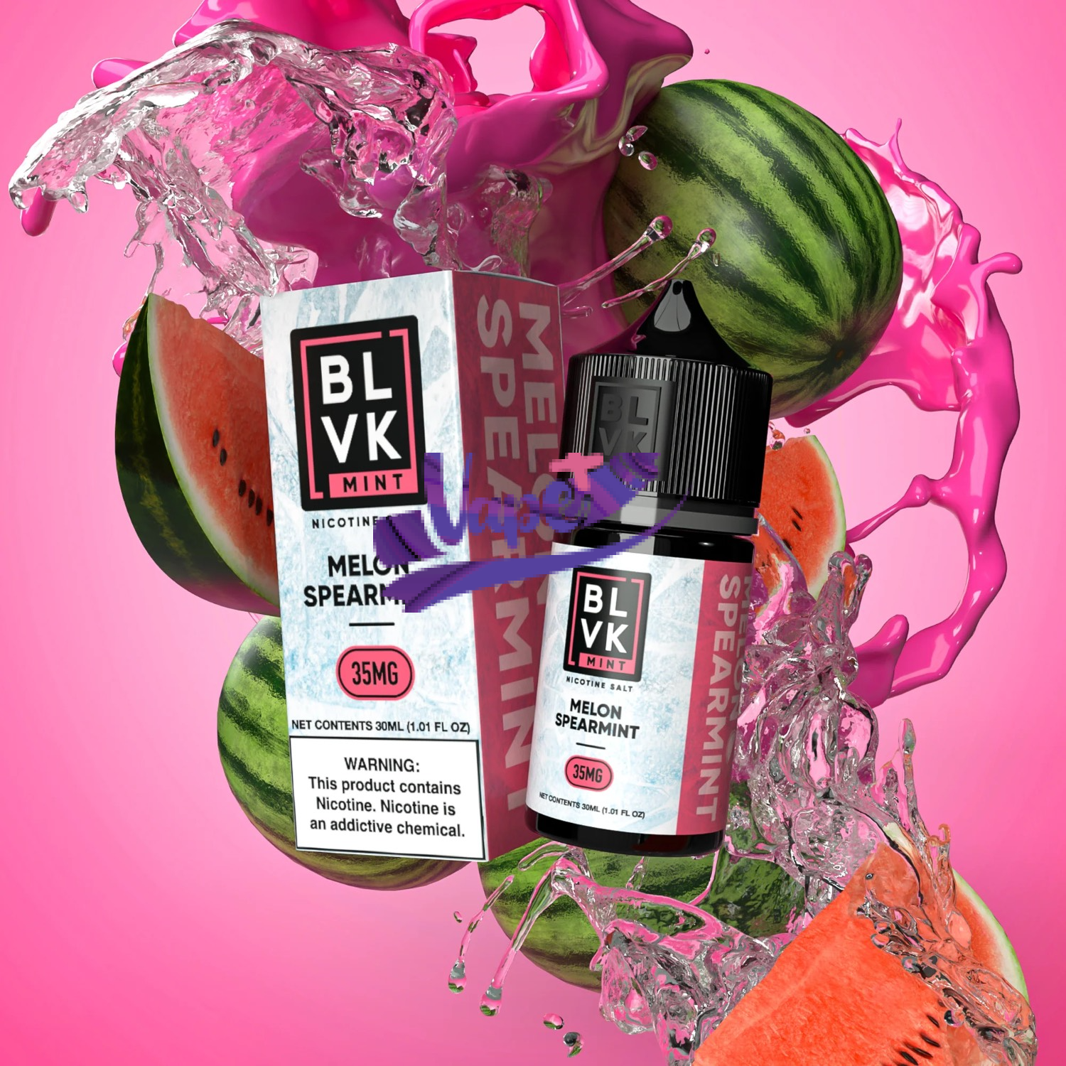 سالت ملون آدامس نعنا بی ال وی کی | BLVK Melon Spearmint Salt Nic