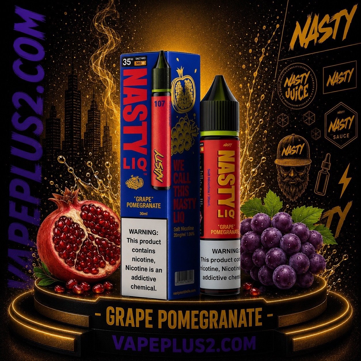 سالت نستی انار انگور | Nasty LIQ Grape Pomegranate