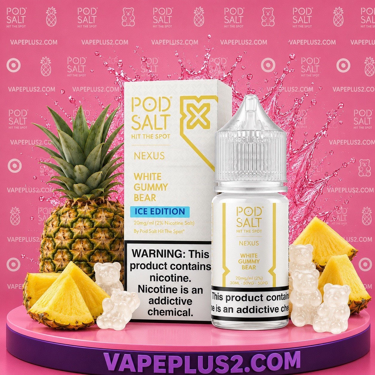 سالت پاد سالت پاستیل خرسی سفید | Pod salt white gummy bear