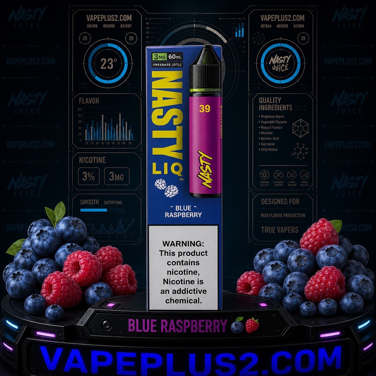 جویس نستی تمشک آبی | NASTY BLUE RASPBERRY