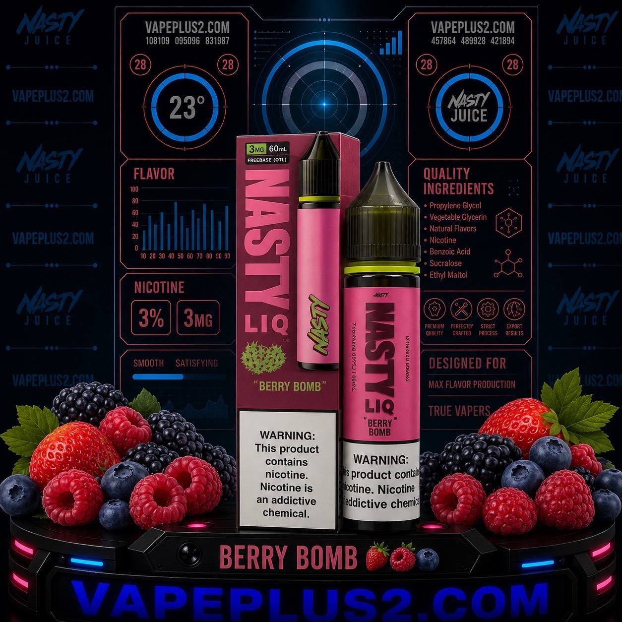 جویس نستی بمب بری | NASTY BERRY BOMB E-LIQUID