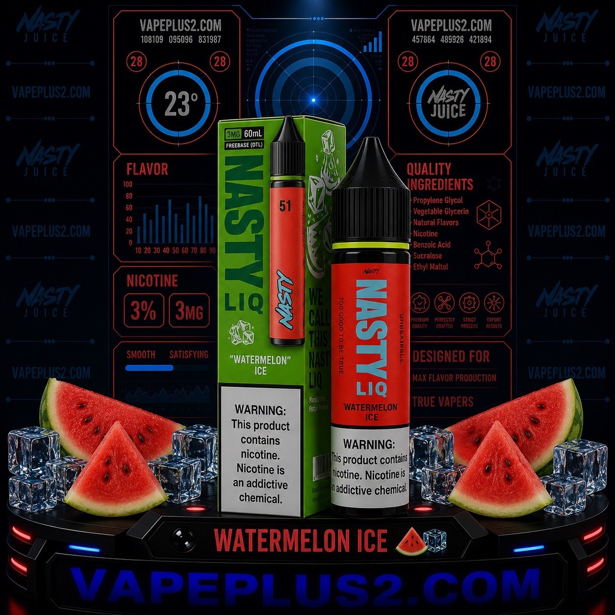 جویس نستی هندوانه یخ | NASTY LIQ WATERMELON ICE