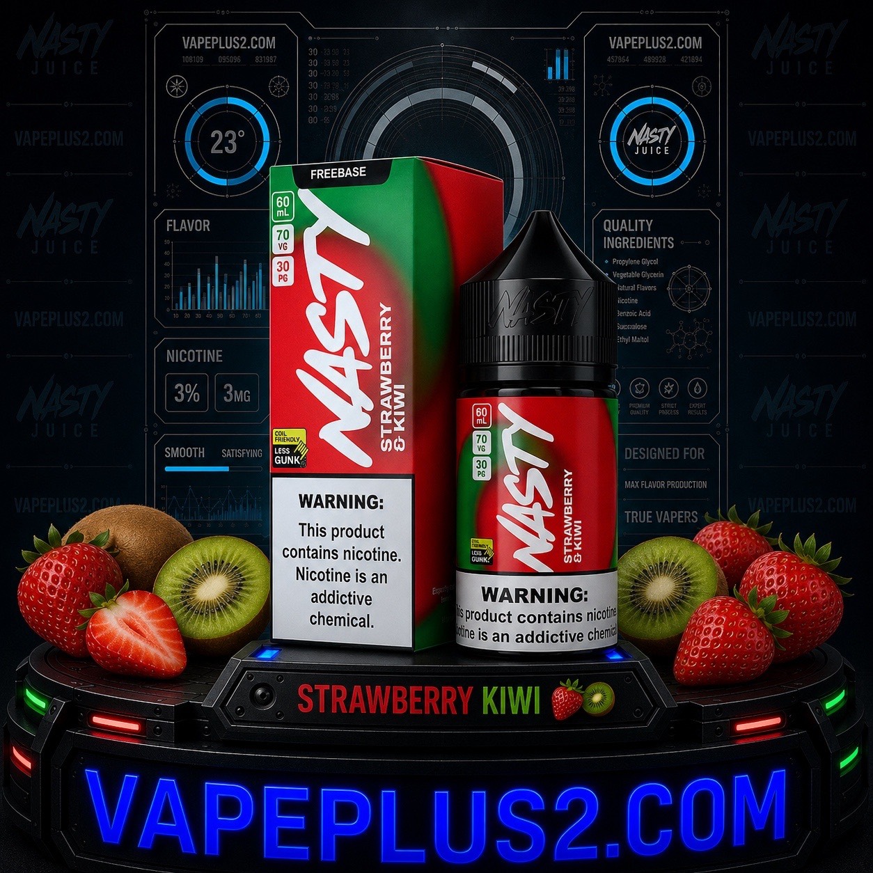 جویس توت فرنگی کیوی نستی | NASTY STRAWBERRY KIWI