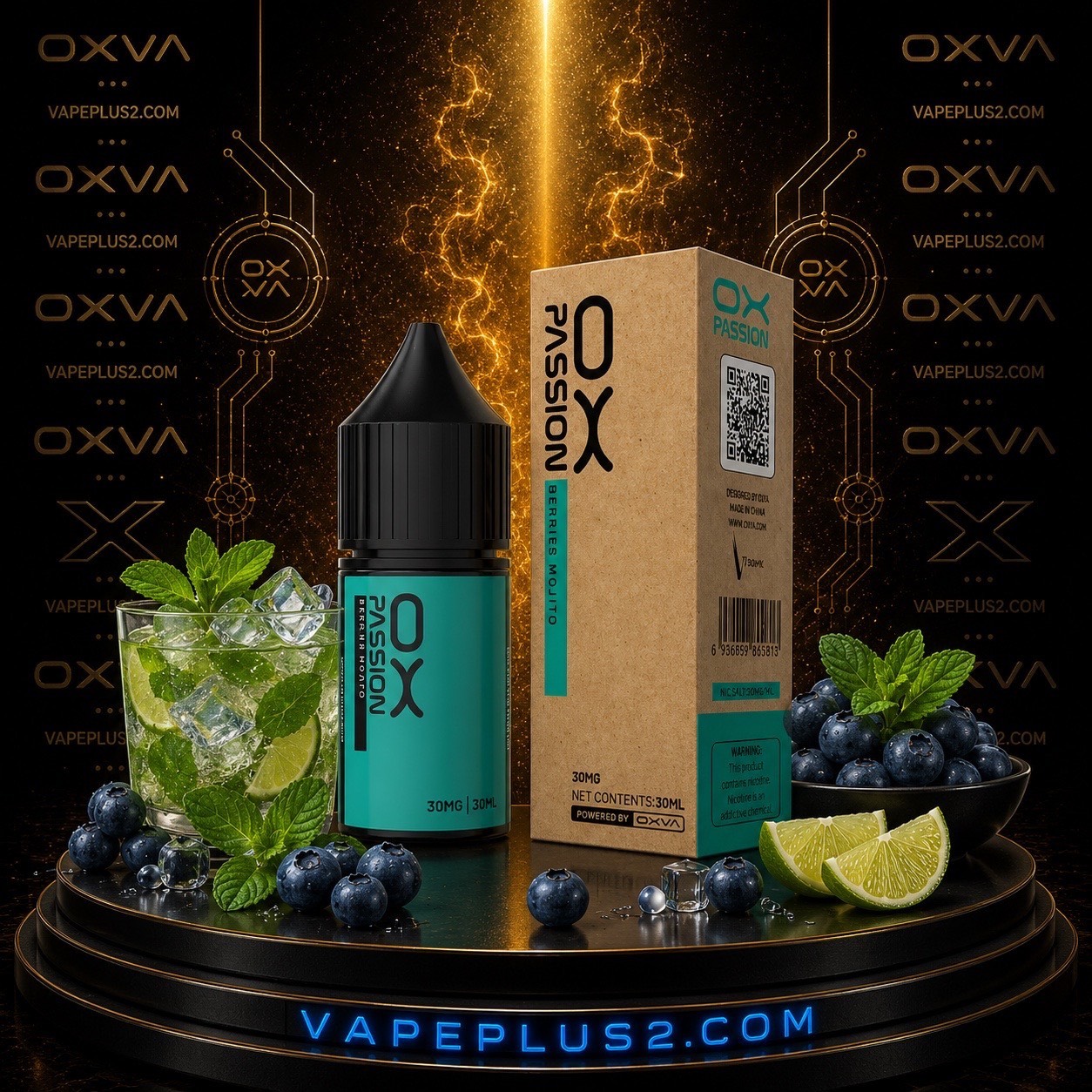سالت اکسوا موهیتو بلوبری تمشک | Oxva Berries Mojito Nic Salt E-Liquid