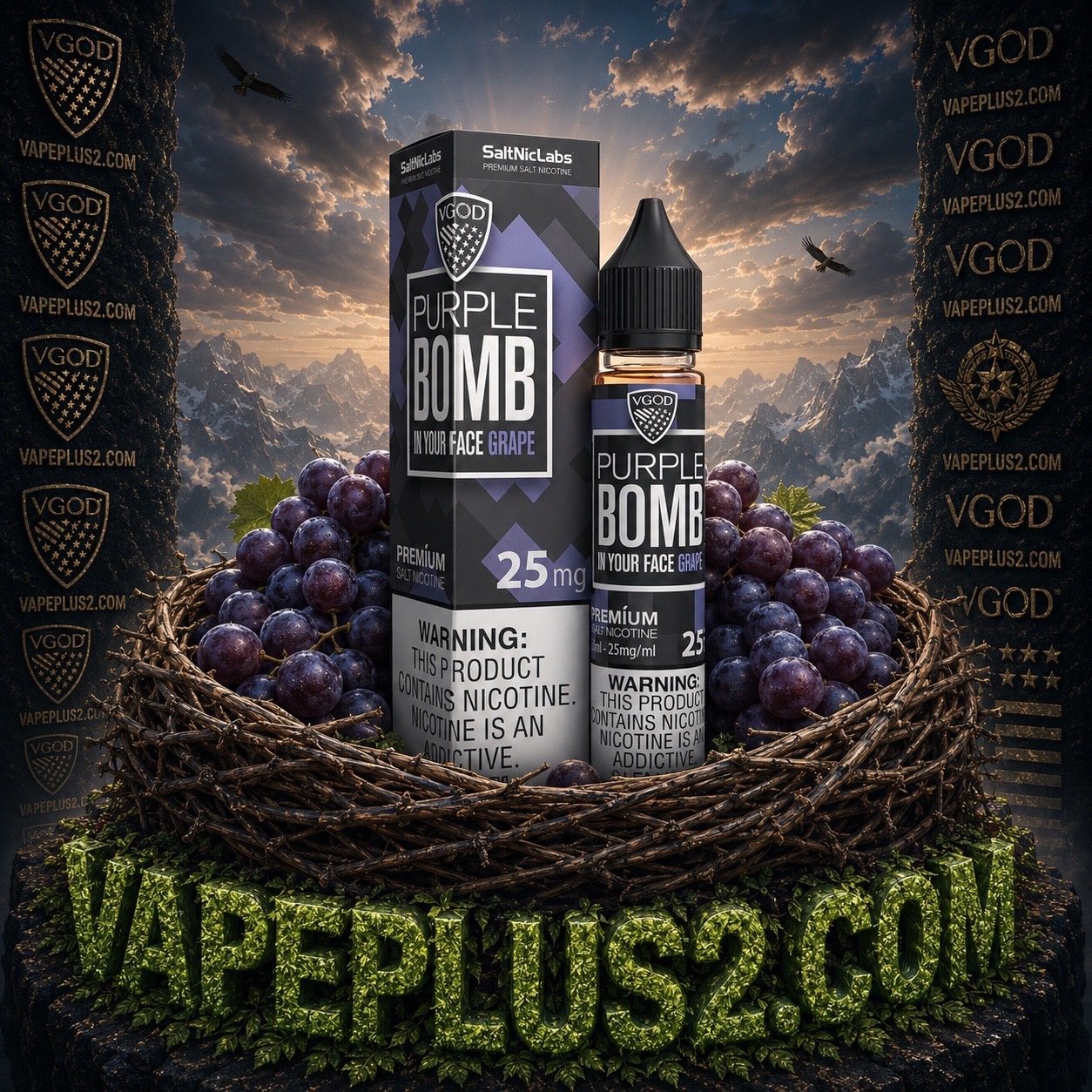 نیکوتین سالت بمب انگور ویگاد | VGOD PURPLE BOMB