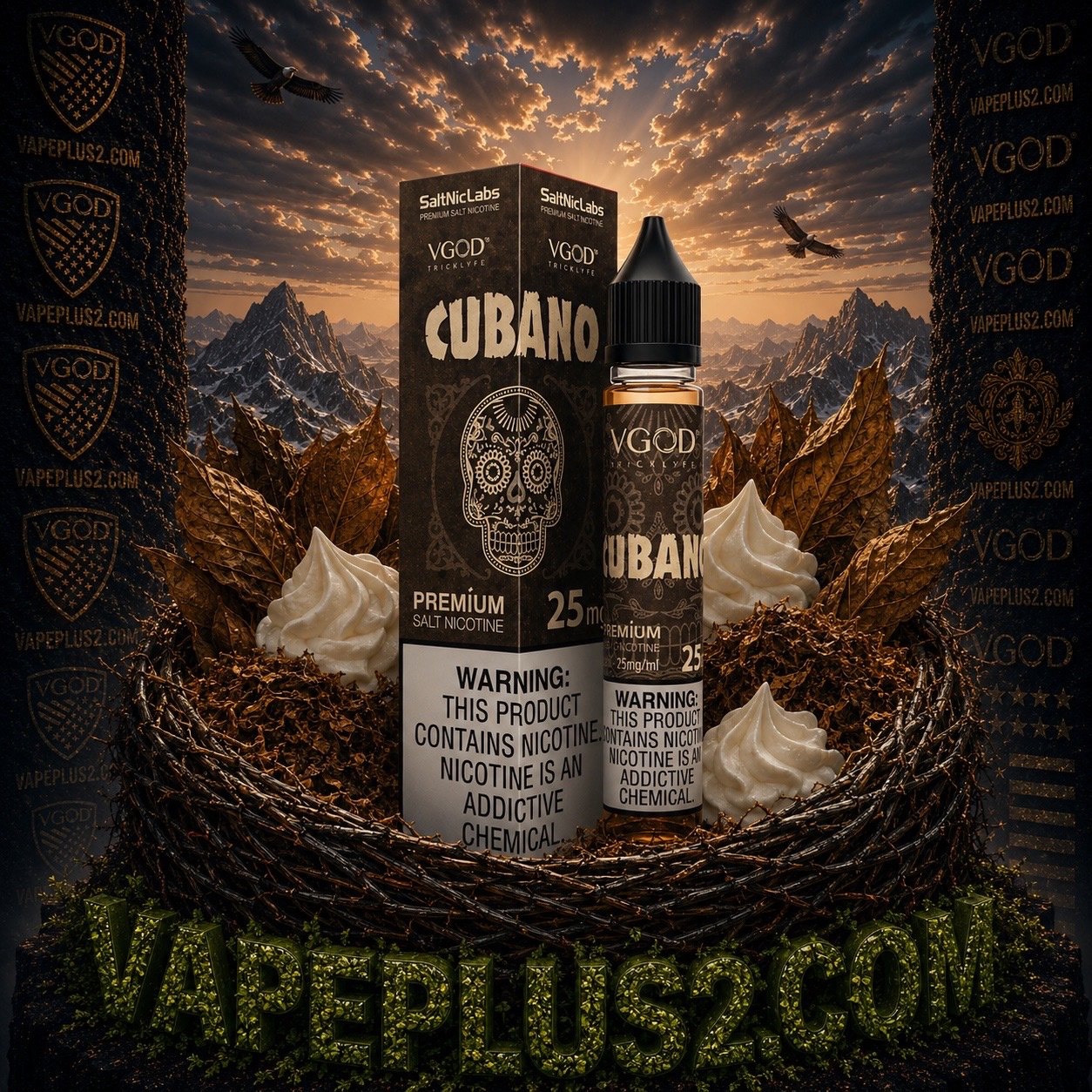 نیکوتین سالت ویگاد تنباکو خامه کارامل | VGOD CUBANO RICH CREAMY