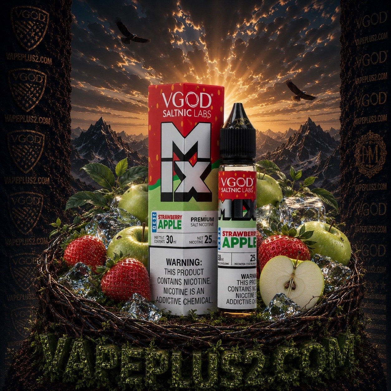 سالت نیکوتین سیب و توتفرنگی یخ ویگاد | VGOD MIX Iced Strawberry Apple