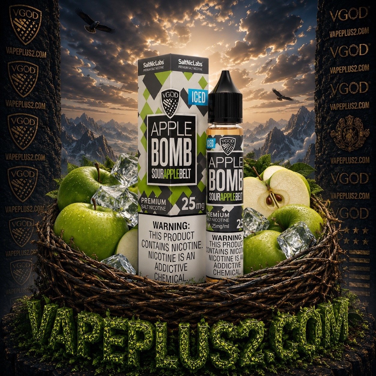 سالت سیب سبز یخ ویگاد | VGOD APPLE BOMB ICED