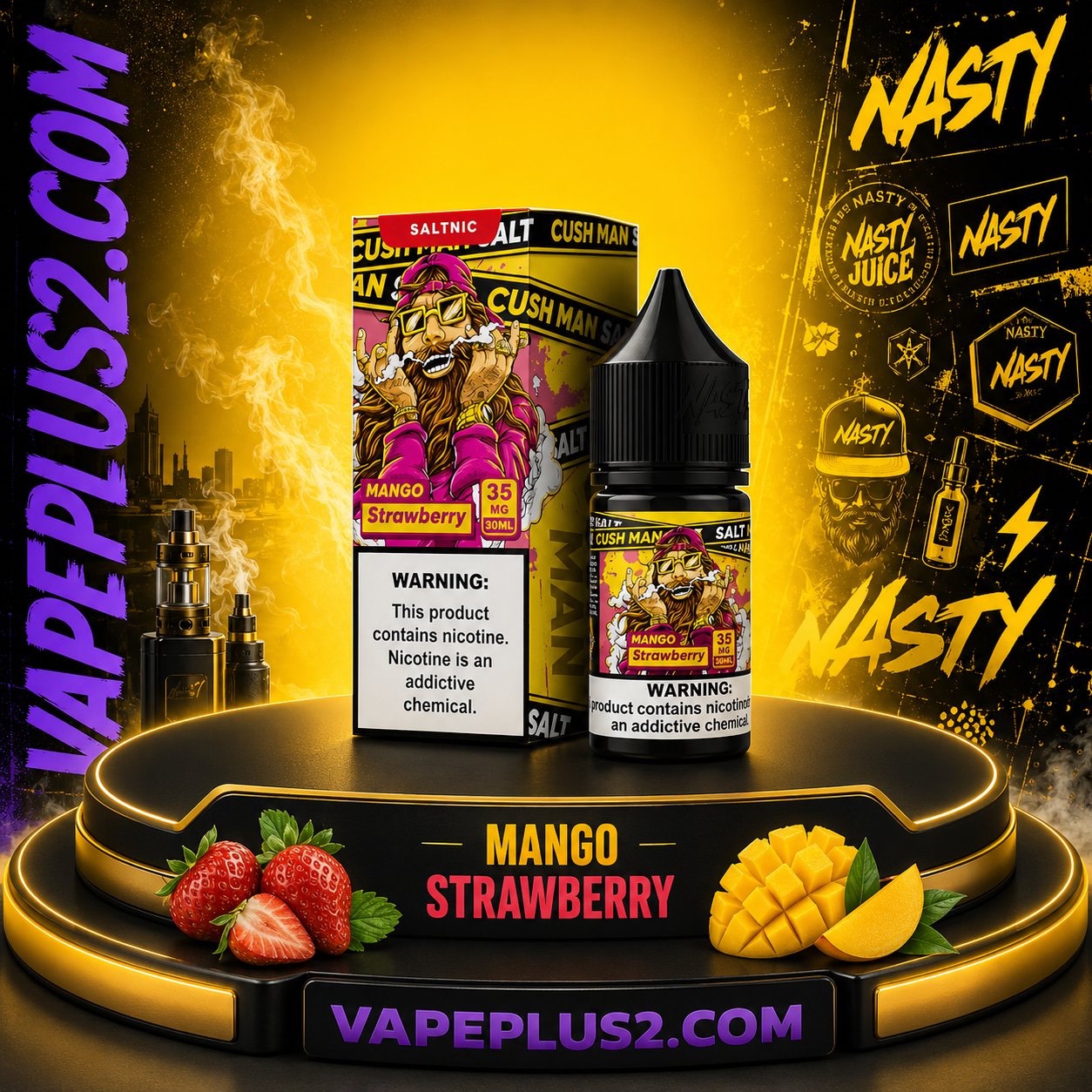 سالت نستی انبه توت فرنگی | NASTY CUSHMAN MANGO STRAWBERRY