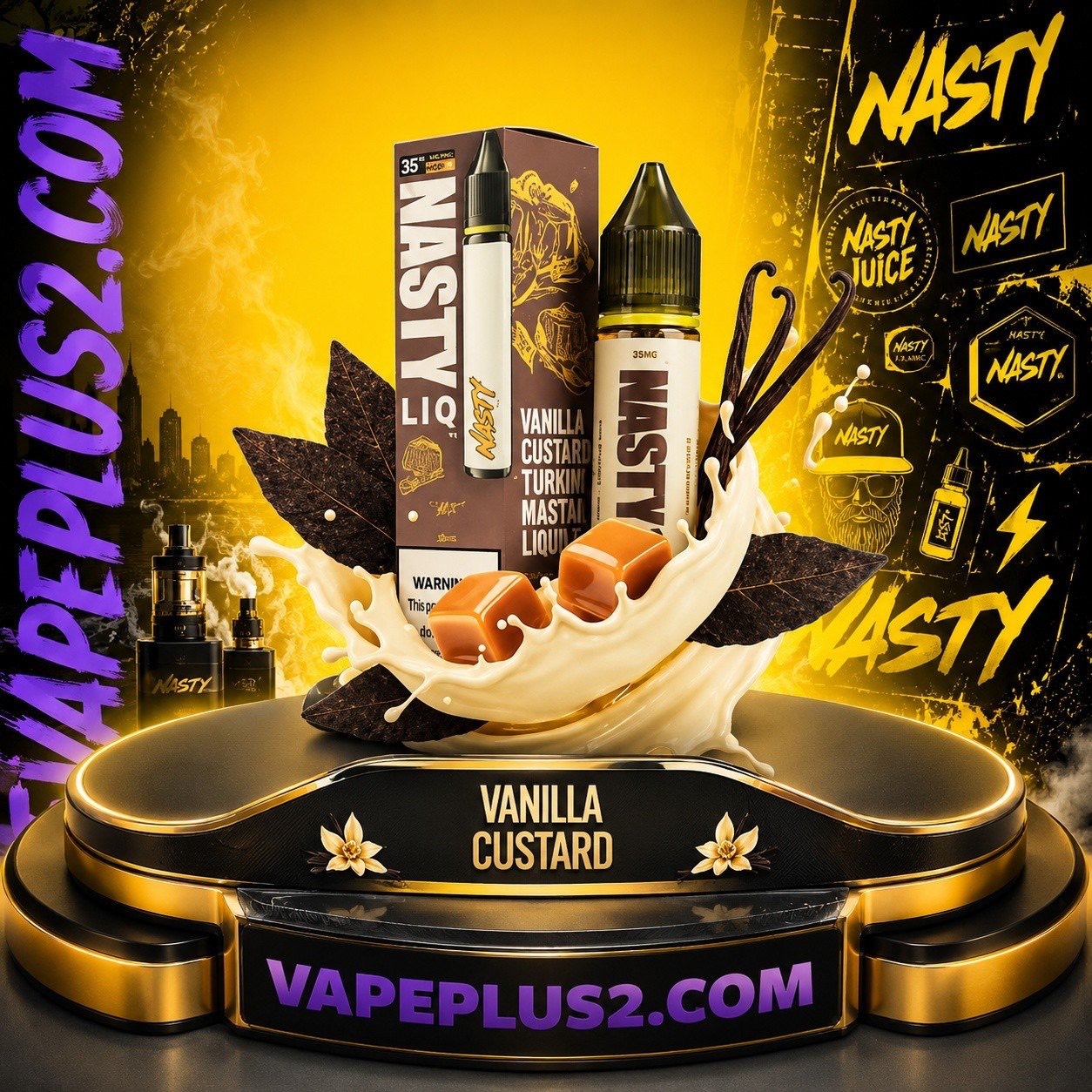 سالت نستی وانیل کاستارد تنباکو | nasty vct salt nic
