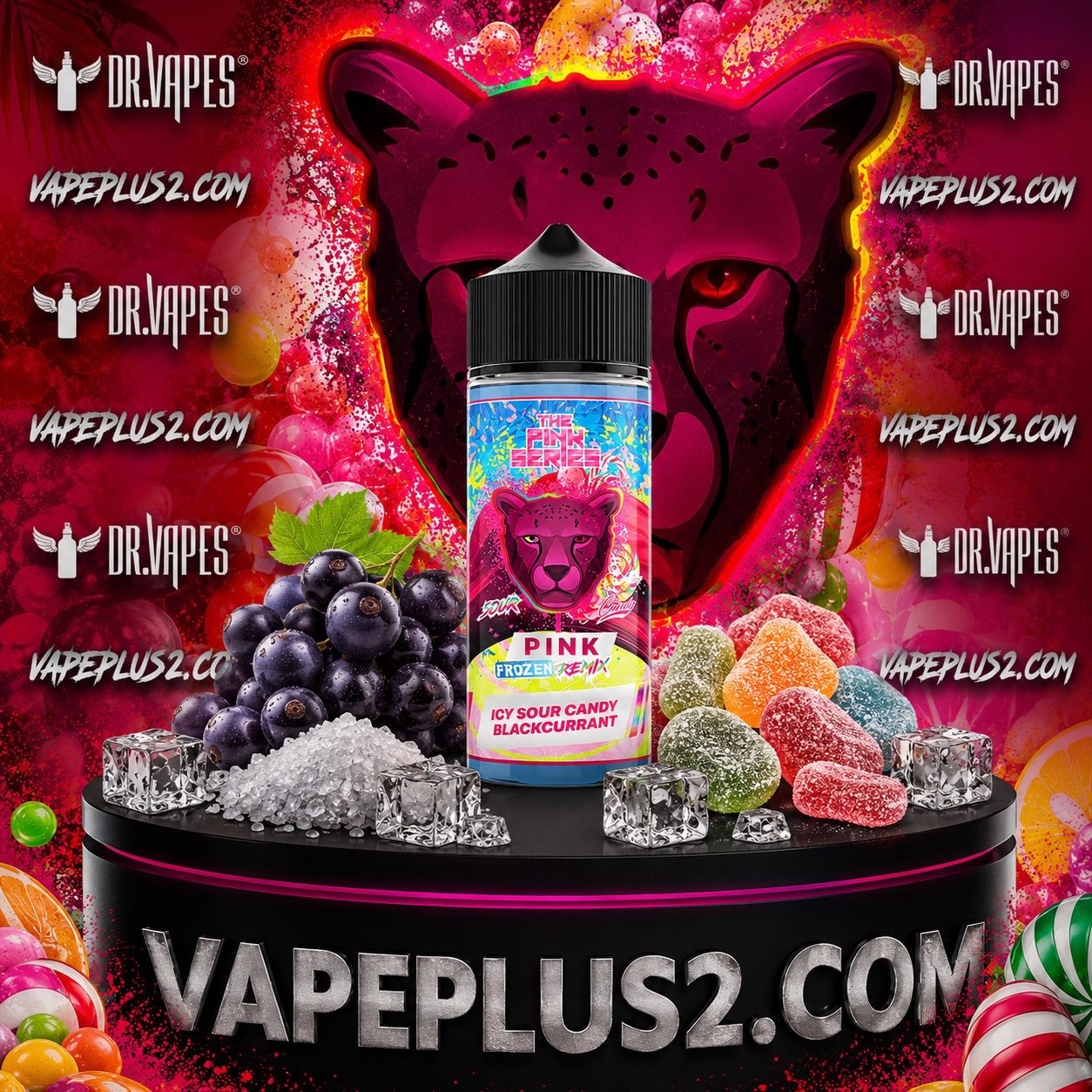 جویس پینک فروزن ریمیکس دکتر ویپز 120 میل | Dr. Vapes Pink Frozen Remix E-Liquid نیکوتین 3