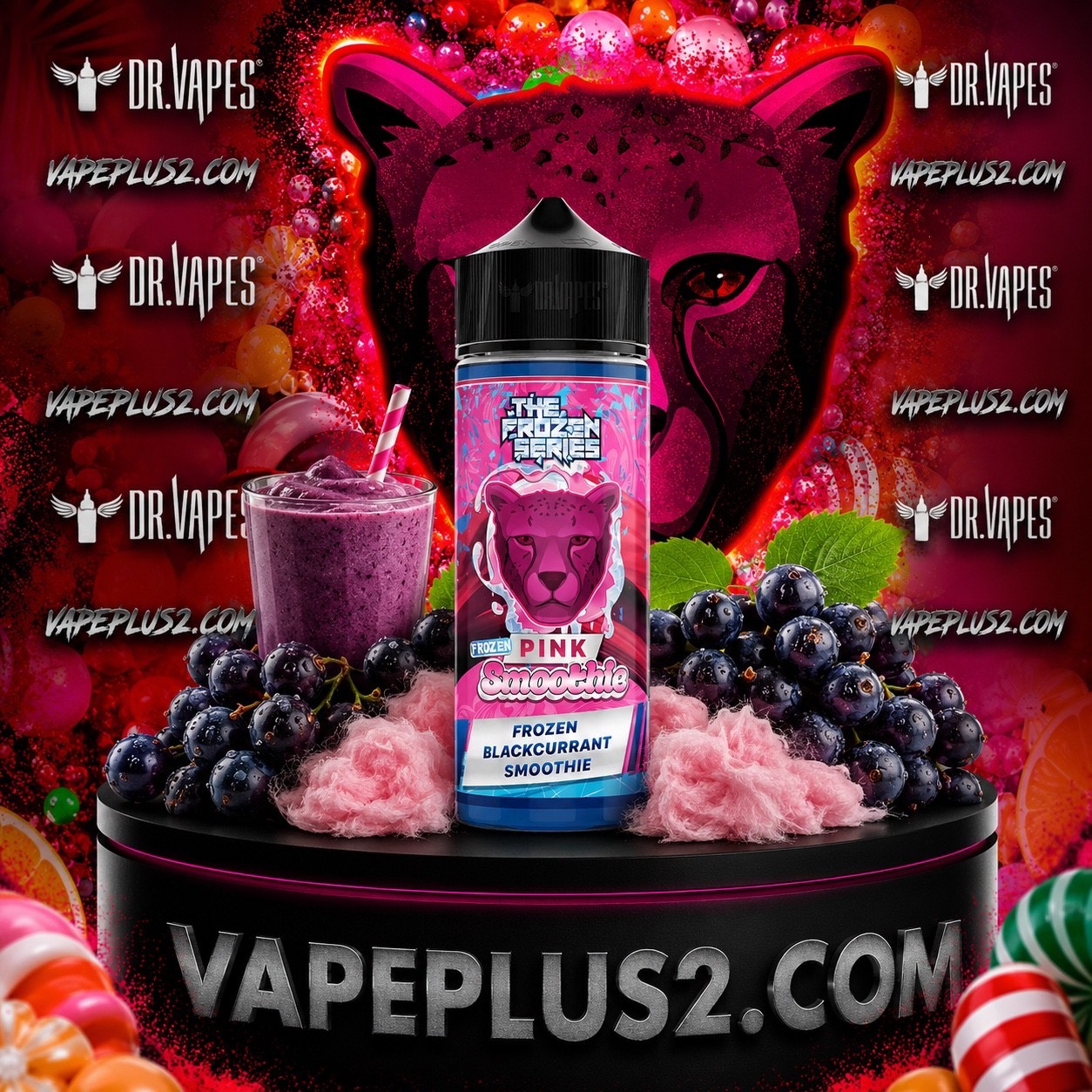 جویس دکتر ویپز 120 میل اسموتی انگور سیاه یخ | dr vapes pink smoothie