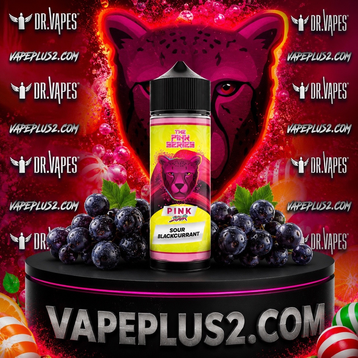 جویس 120 میل دکتر ویپز آبنبات ترش انگور فرنگی | DR.VAPES PINK REMIX 120ML