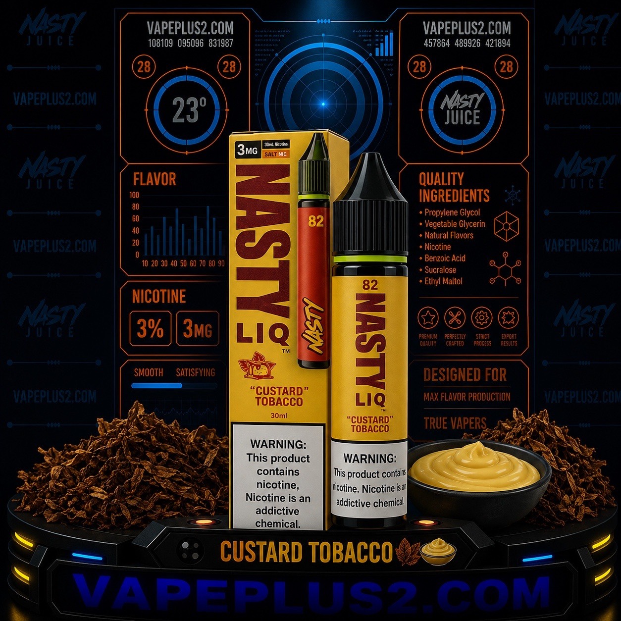 جویس نستی تنباکو کاستارد | NASTY LIQ Custard Tobacco