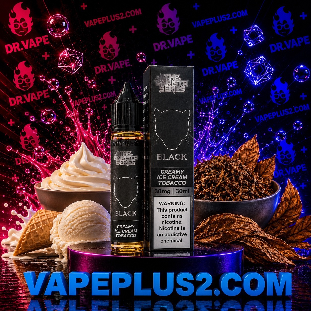 سالت دکتر ویپز بلک ۲.۰ تنباکو وانیل کاستارد | Dr Vapes Black 2.0